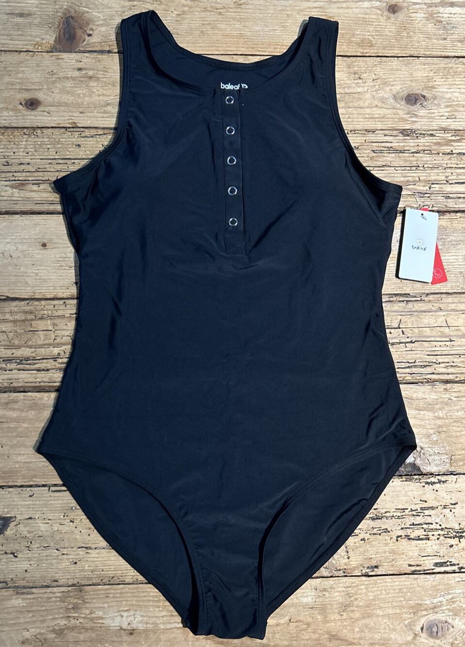 Baleaf Women’s Size 38 Black One Piece Bathing Suit UPF 50+ NWT